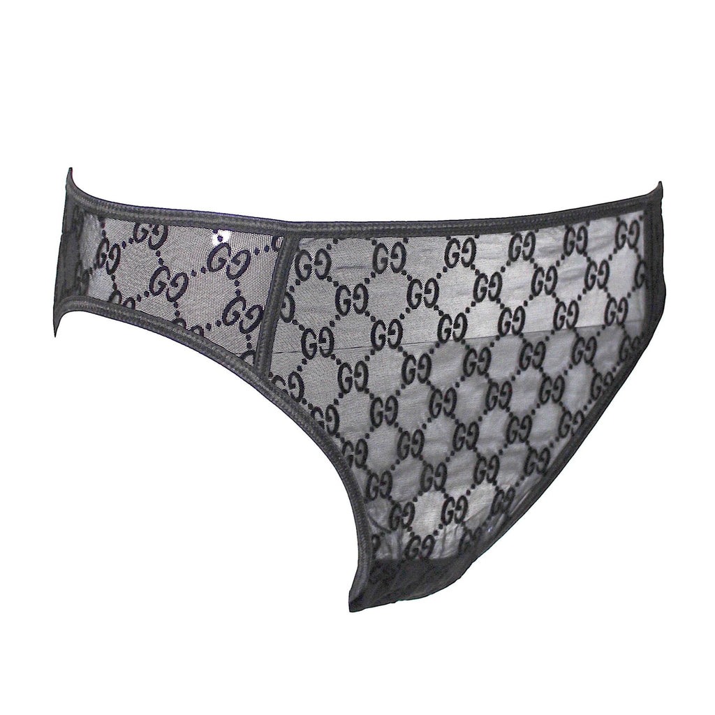 GUCCI by TOM FORD Vintage Black Mesh Underwear Lingerie Set Logo G