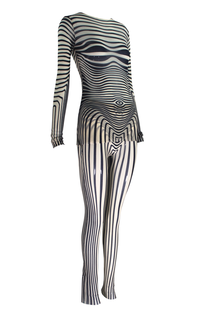 Jean Paul Gaultier Vintage Black & White Skeleton Bra Size 44 fits