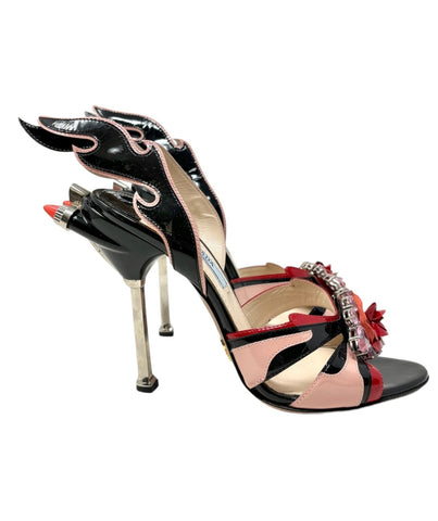 Prada Black and Red Patent Leather Hot Rod Heels SS12, Size 37 EU / 7 US