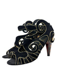 Chanel Black Suede, Byzantine Inspired Heels, Pre-Fall '11, Size 37.5 EU /  US 7.5