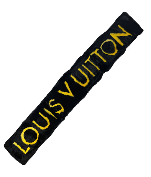 Louis Vuitton Neon Yellow Rabbit Fur Scarf, 2018, 10" x 68"