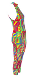 Versace Jeans Couture Neon 'Love' Print Catsuit, SS91, 4/6 US