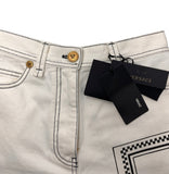 Versace Logo White, Denim Cut-off Shorts, SS19, 25" W