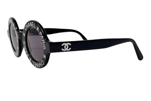 Chanel Logo-Print Round Frame Sunglasses, SS93, OS