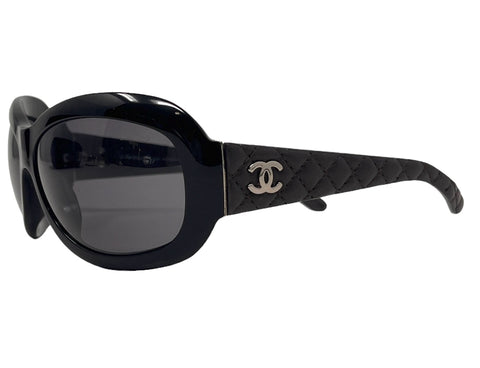 Chanel Quilted Lambskin Sunglasses with Logo, c. 2000's, OS