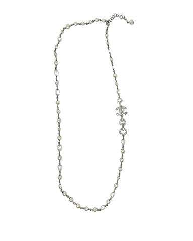 Chanel White Pearl Charm Necklace, c. 2014, OS