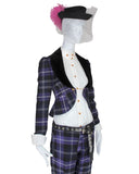 Vivienne Westwood MacPoiret Purple Tartan Blazer with Chain, 'On Liberty', AW94, 10 UK