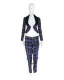 Vivienne Westwood MacPoiret Purple Tartan Blazer with Chain, 'On Liberty', AW94, 10 UK