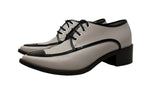 Chanel Black and Grey Tuxedo Leather Oxfords, EU 36.5 / US 6.5