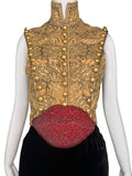 Jean Louis-Scherre "Lips" Embellished and Velvet Couture Gown, AW03/4, 2 EU