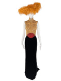 Jean Louis-Scherre "Lips" Embellished and Velvet Couture Gown, AW03/4, 2 EU